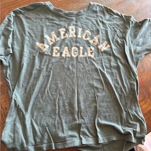 American Eagle Olive Green Logo Tee